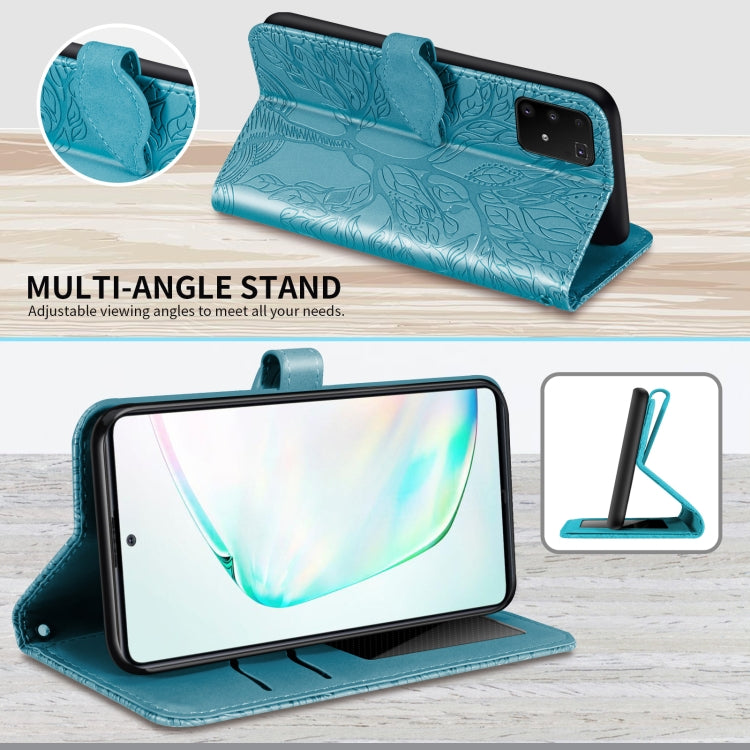 For Samsung Galaxy A91 Life of Tree Embossing Pattern Horizontal Flip Leather Case with Holder & Card Slot & Wallet & Photo Frame & Lanyard
