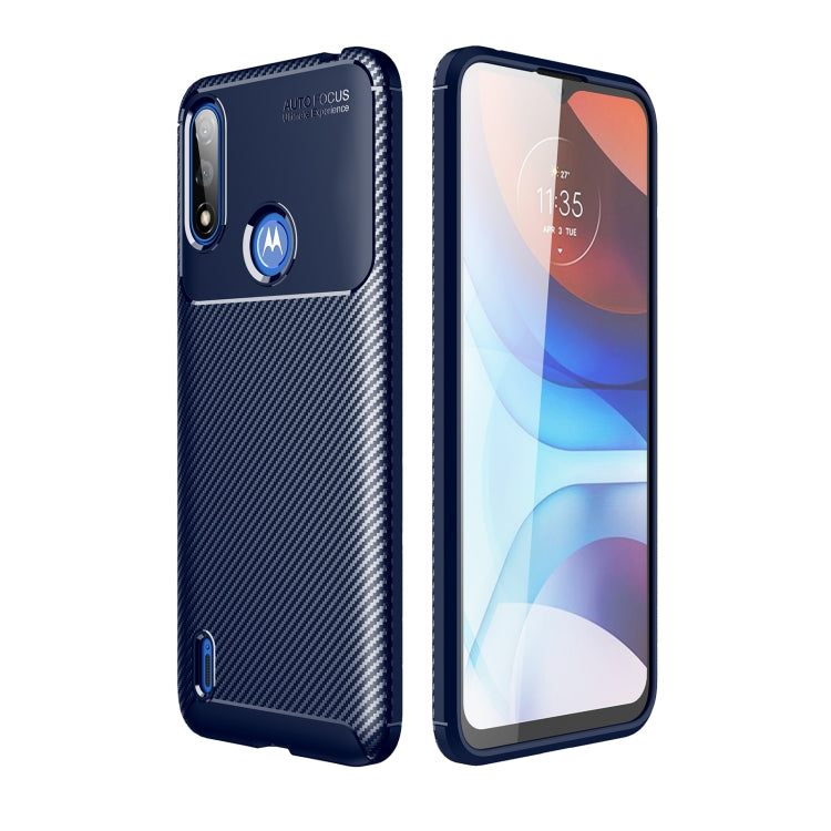 For Motorola Moto E7 Power Carbon Fiber Texture Shockproof TPU Case