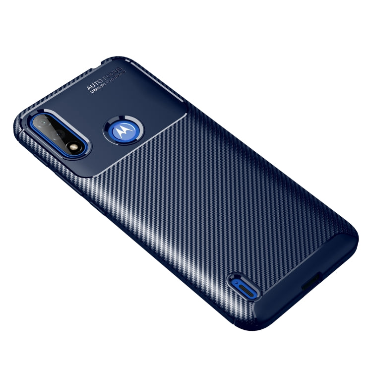 For Motorola Moto E7 Power Carbon Fiber Texture Shockproof TPU Case