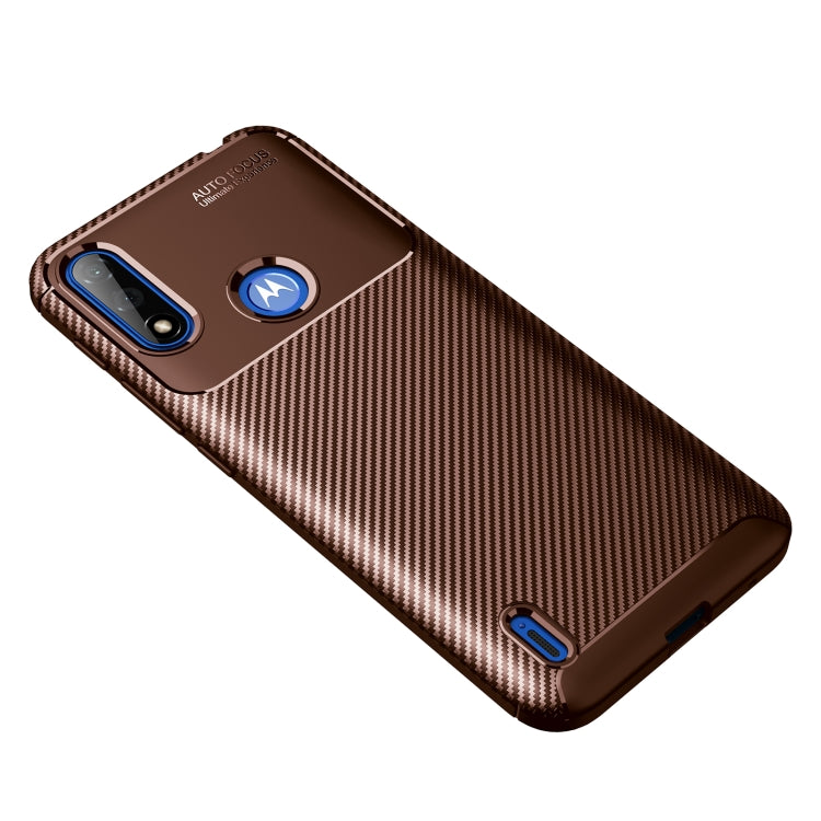 For Motorola Moto E7 Power Carbon Fiber Texture Shockproof TPU Case