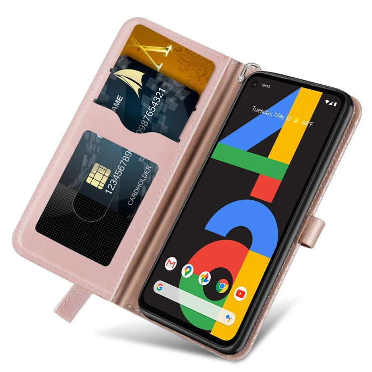 For Google Pixel 4a Life of Tree Embossing Pattern Horizontal Flip Leather Case with Holder & Card Slot & Wallet & Photo Frame & Lanyard