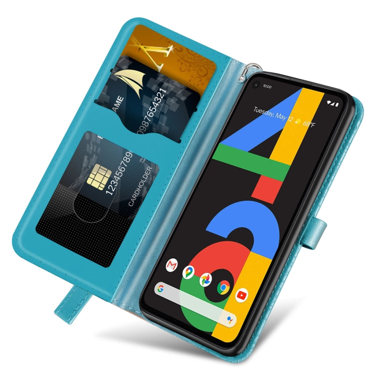 For Google Pixel 4a Life of Tree Embossing Pattern Horizontal Flip Leather Case with Holder & Card Slot & Wallet & Photo Frame & Lanyard