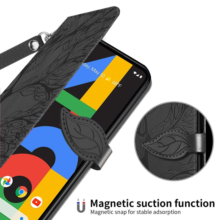 For Google Pixel 4a Life of Tree Embossing Pattern Horizontal Flip Leather Case with Holder & Card Slot & Wallet & Photo Frame & Lanyard