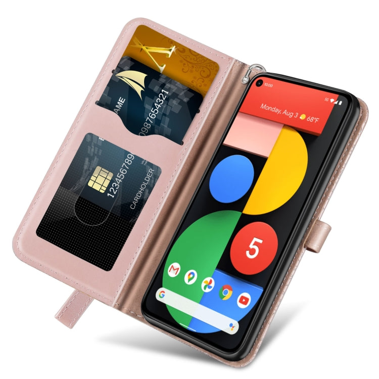 For Google Pixel 5 Life of Tree Embossing Pattern Horizontal Flip Leather Case with Holder & Card Slot & Wallet & Photo Frame & Lanyard