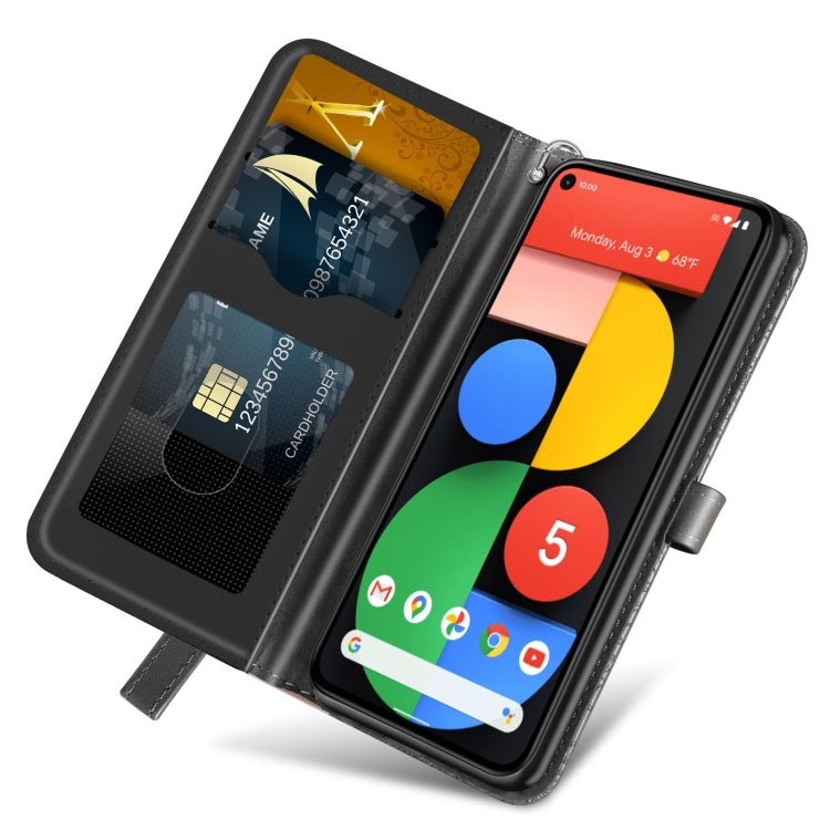 For Google Pixel 5 Life of Tree Embossing Pattern Horizontal Flip Leather Case with Holder & Card Slot & Wallet & Photo Frame & Lanyard