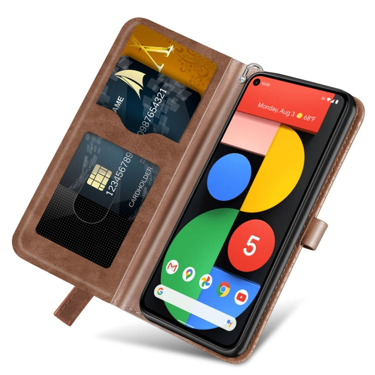 For Google Pixel 5 Life of Tree Embossing Pattern Horizontal Flip Leather Case with Holder & Card Slot & Wallet & Photo Frame & Lanyard