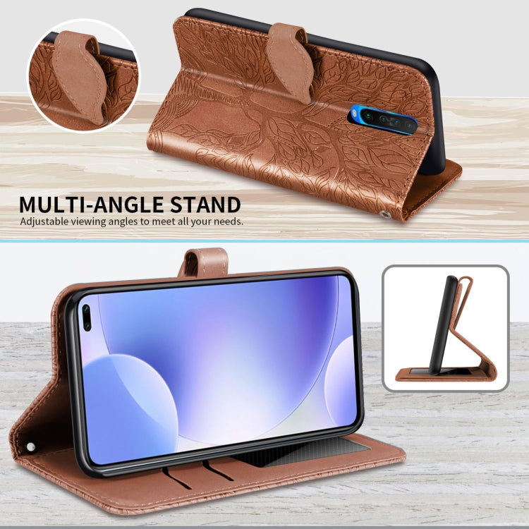 For Xiaomi Redmi K30 Life of Tree Embossing Pattern Horizontal Flip Leather Case with Holder & Card Slot & Wallet & Photo Frame & Lanyard