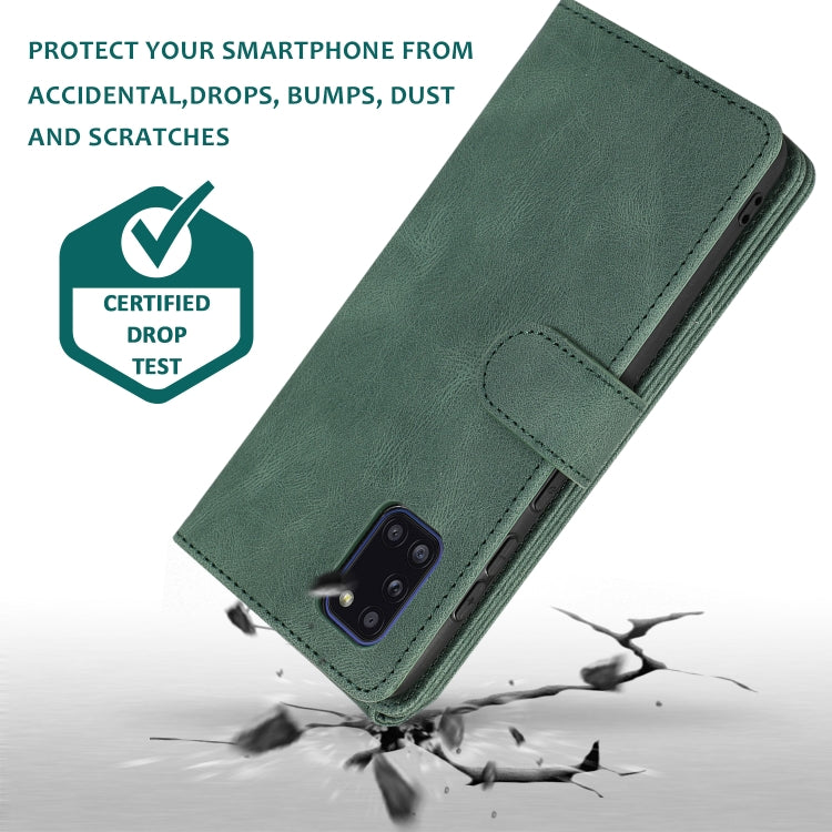 For Samsung Galaxy A31 Skin-feel Crazy Horse Texture Zipper Wallet Bag Horizontal Flip Leather Case with Holder & Card Slots & Wallet & Lanyard