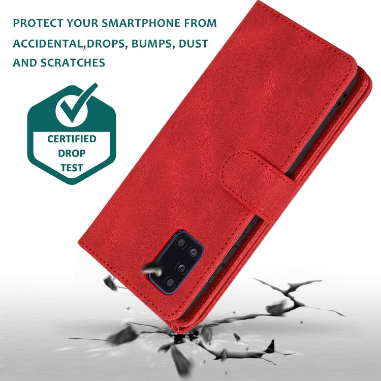 For Samsung Galaxy A31 Skin-feel Crazy Horse Texture Zipper Wallet Bag Horizontal Flip Leather Case with Holder & Card Slots & Wallet & Lanyard
