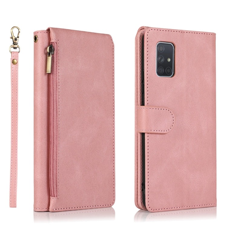 For Samsung Galaxy A71 5G Skin-feel Crazy Horse Texture Zipper Wallet Bag Horizontal Flip Leather Case with Holder & Card Slots & Wallet & Lanyard