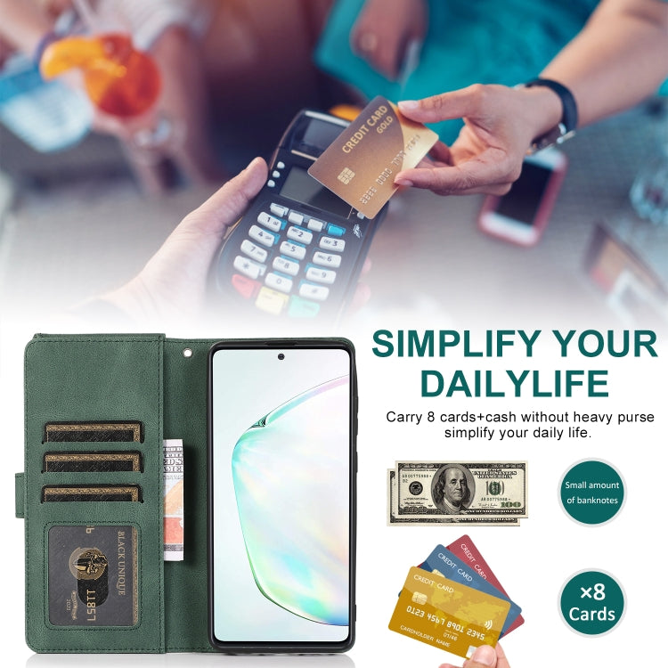 For Samsung Galaxy A81 Skin-feel Crazy Horse Texture Zipper Wallet Bag Horizontal Flip Leather Case with Holder & Card Slots & Wallet & Lanyard