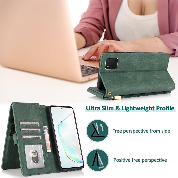 For Samsung Galaxy A81 Skin-feel Crazy Horse Texture Zipper Wallet Bag Horizontal Flip Leather Case with Holder & Card Slots & Wallet & Lanyard