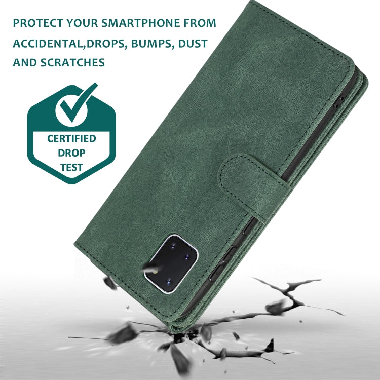 For Samsung Galaxy A81 Skin-feel Crazy Horse Texture Zipper Wallet Bag Horizontal Flip Leather Case with Holder & Card Slots & Wallet & Lanyard