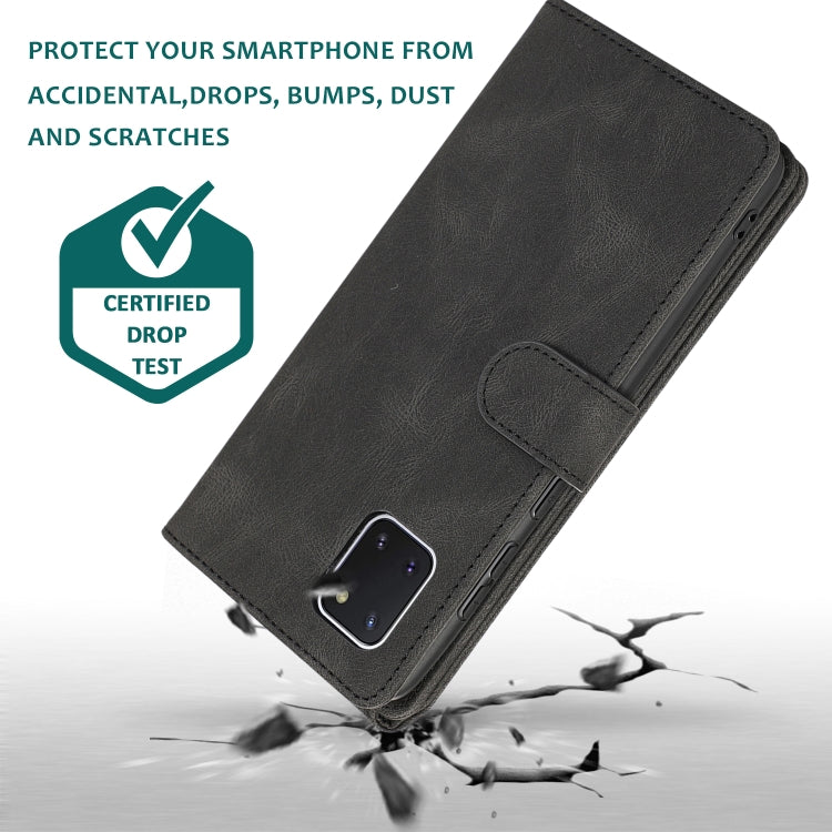 For Samsung Galaxy A81 Skin-feel Crazy Horse Texture Zipper Wallet Bag Horizontal Flip Leather Case with Holder & Card Slots & Wallet & Lanyard