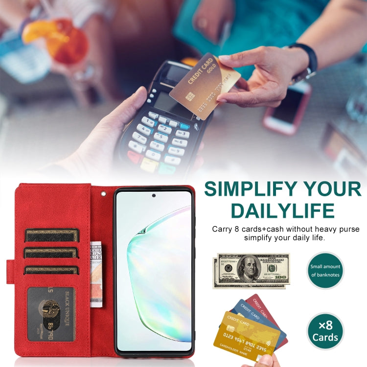For Samsung Galaxy A81 Skin-feel Crazy Horse Texture Zipper Wallet Bag Horizontal Flip Leather Case with Holder & Card Slots & Wallet & Lanyard