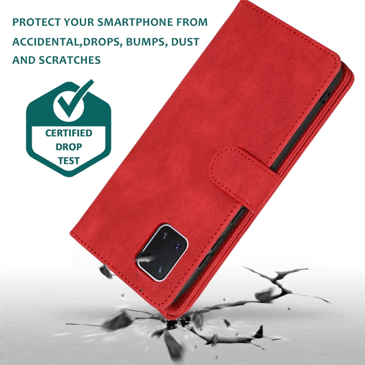 For Samsung Galaxy A81 Skin-feel Crazy Horse Texture Zipper Wallet Bag Horizontal Flip Leather Case with Holder & Card Slots & Wallet & Lanyard