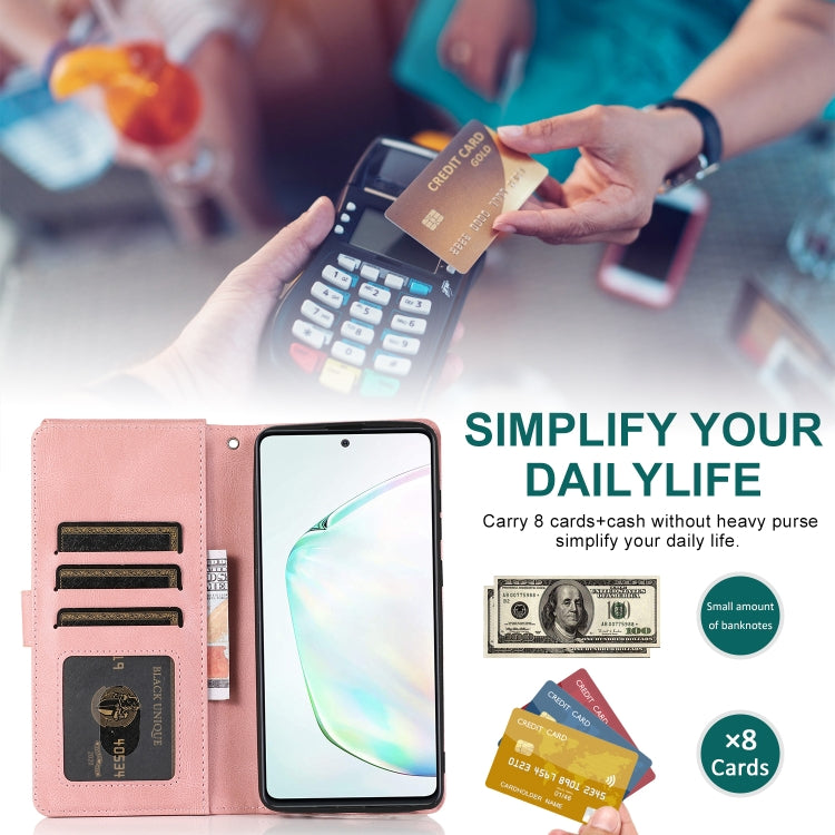 For Samsung Galaxy A81 Skin-feel Crazy Horse Texture Zipper Wallet Bag Horizontal Flip Leather Case with Holder & Card Slots & Wallet & Lanyard