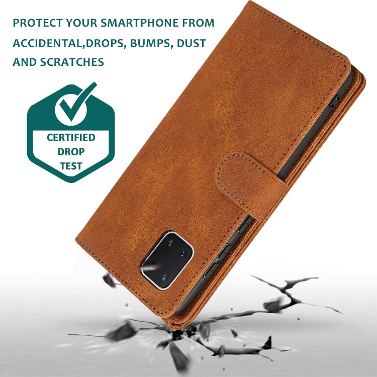 For Samsung Galaxy A81 Skin-feel Crazy Horse Texture Zipper Wallet Bag Horizontal Flip Leather Case with Holder & Card Slots & Wallet & Lanyard