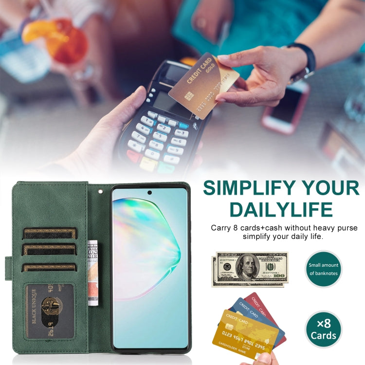 For Samsung Galaxy A91 Skin-feel Crazy Horse Texture Zipper Wallet Bag Horizontal Flip Leather Case with Holder & Card Slots & Wallet & Lanyard