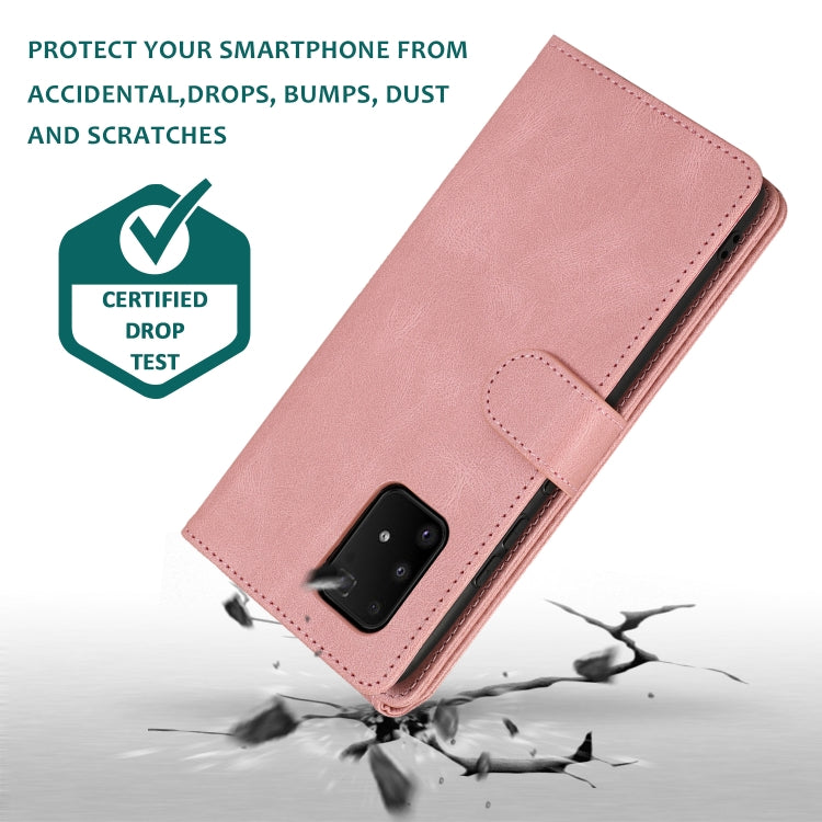 For Samsung Galaxy A91 Skin-feel Crazy Horse Texture Zipper Wallet Bag Horizontal Flip Leather Case with Holder & Card Slots & Wallet & Lanyard
