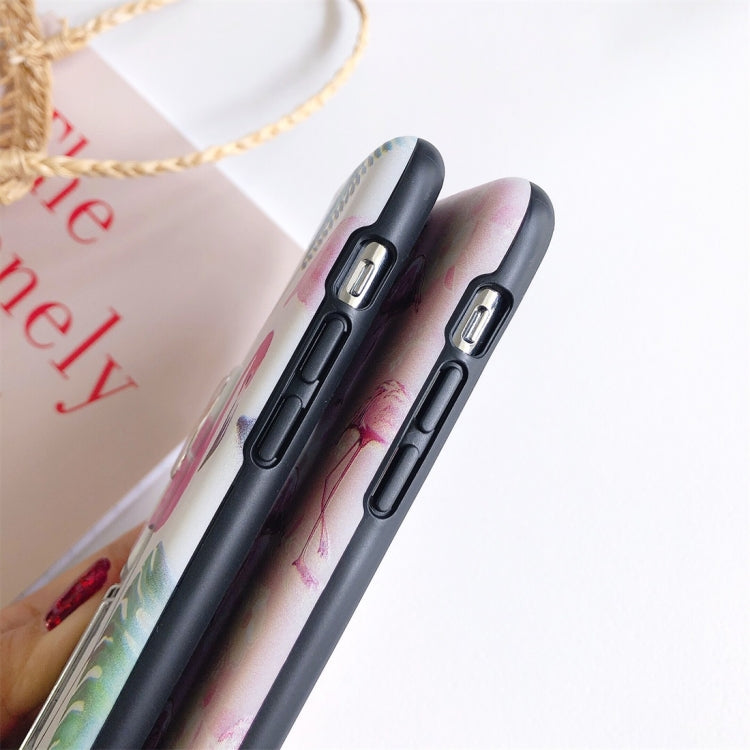 For iPhone 11 Flamingo Painting Shockproof Multi-functional Invisible Ring Holder Protective Case with Vehicle Magnetic Sheet