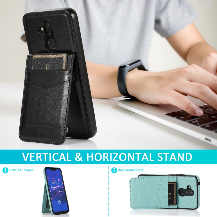 For Huawei Mate 20 Lite Solid Color PC + TPU Protective Case with Holder & Card Slots