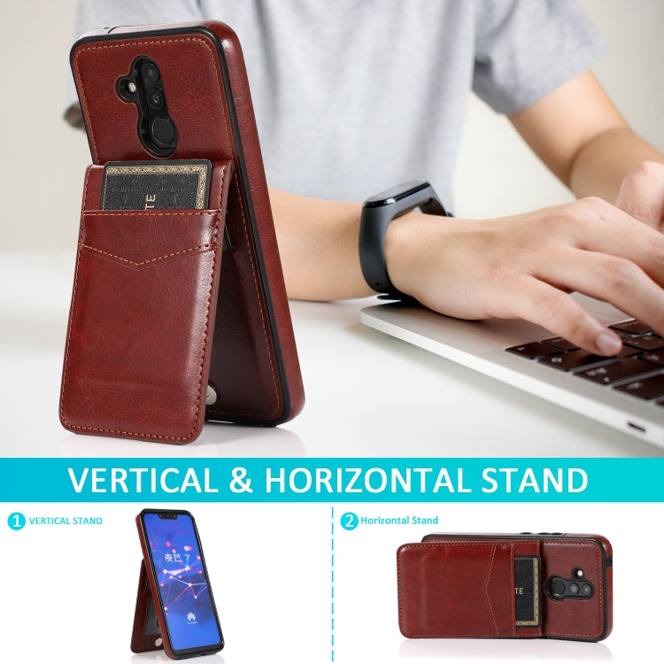 For Huawei Mate 20 Lite Solid Color PC + TPU Protective Case with Holder & Card Slots