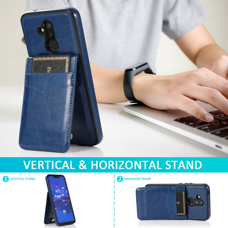 For Huawei Mate 20 Lite Solid Color PC + TPU Protective Case with Holder & Card Slots