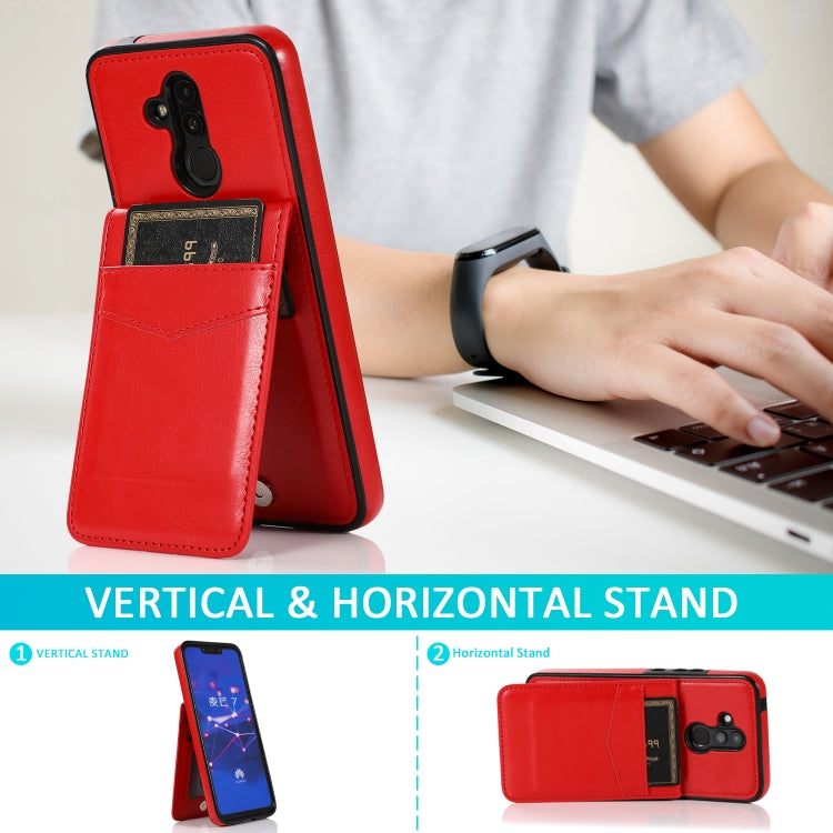 For Huawei Mate 20 Lite Solid Color PC + TPU Protective Case with Holder & Card Slots