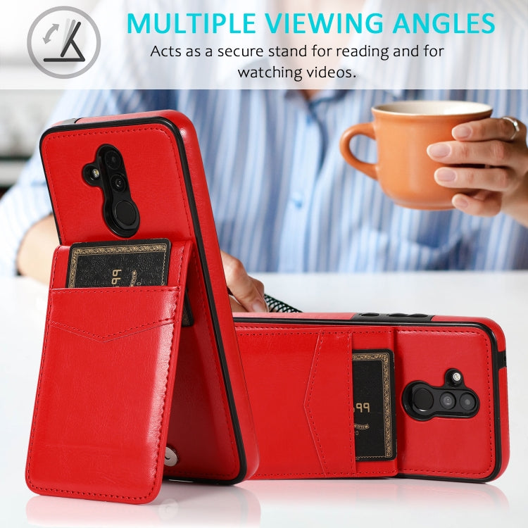For Huawei Mate 20 Lite Solid Color PC + TPU Protective Case with Holder & Card Slots