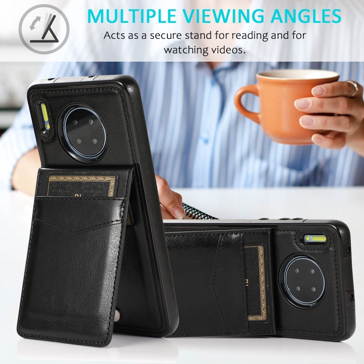 For Huawei Mate 30 Solid Color PC + TPU Protective Case with Holder & Card Slots