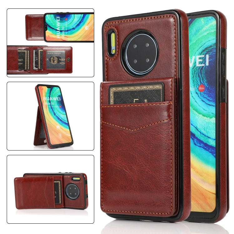 For Huawei Mate 30 Solid Color PC + TPU Protective Case with Holder & Card Slots