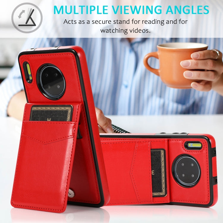 For Huawei Mate 30 Solid Color PC + TPU Protective Case with Holder & Card Slots