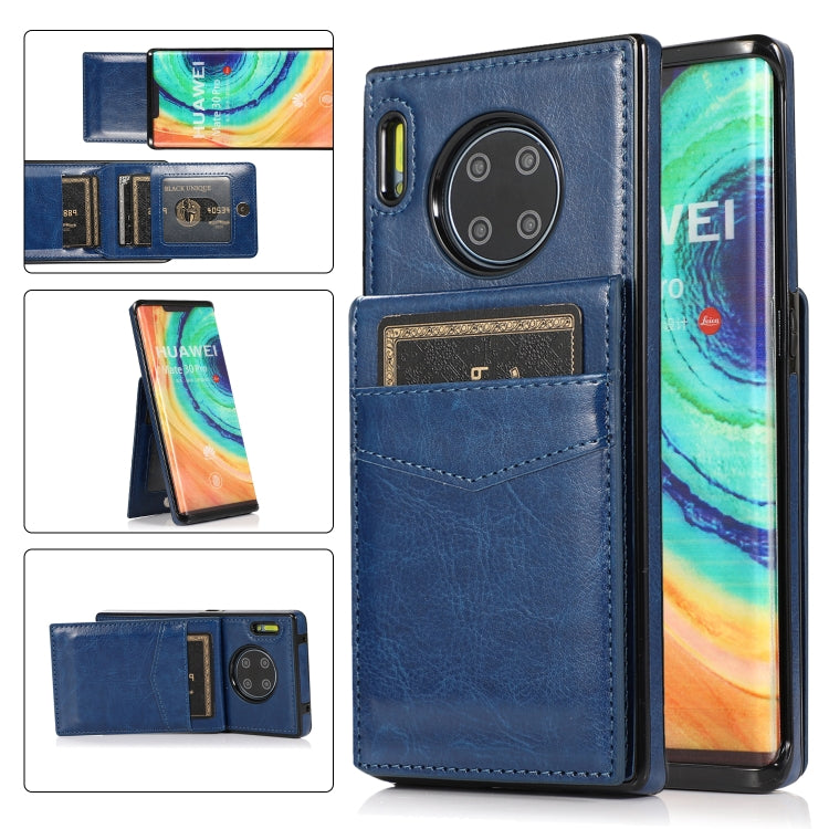 For Huawei Mate 30 Pro Solid Color PC + TPU Protective Case with Holder & Card Slots