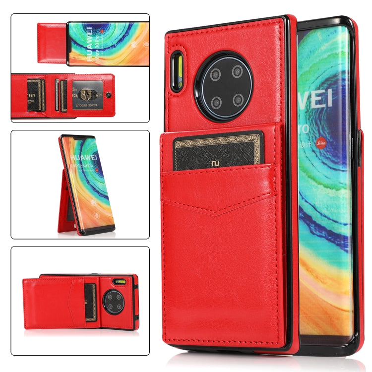 For Huawei Mate 30 Pro Solid Color PC + TPU Protective Case with Holder & Card Slots