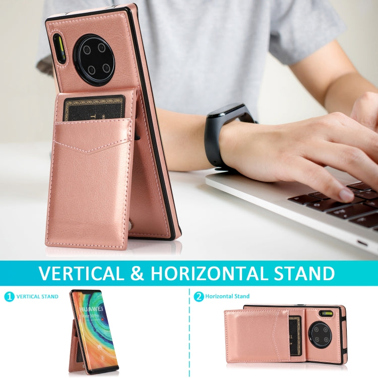 For Huawei Mate 30 Pro Solid Color PC + TPU Protective Case with Holder & Card Slots