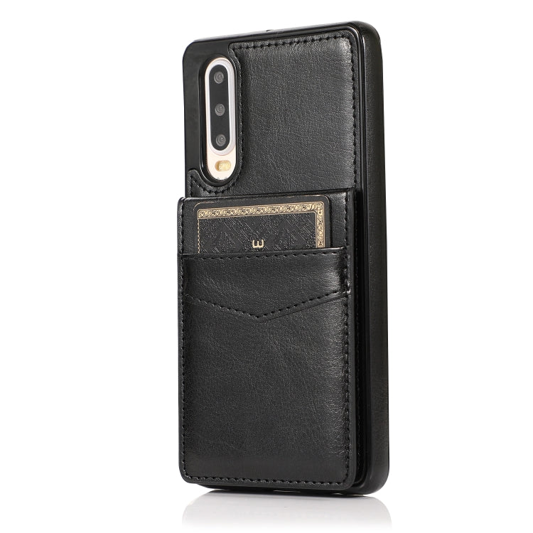 For Huawei P30 Solid Color PC + TPU Protective Case with Holder & Card Slots
