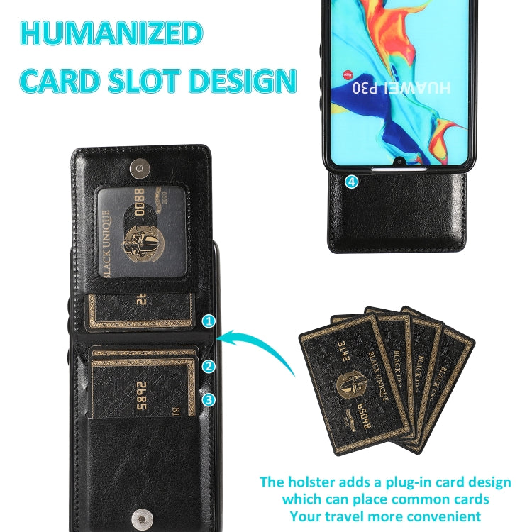 For Huawei P30 Solid Color PC + TPU Protective Case with Holder & Card Slots