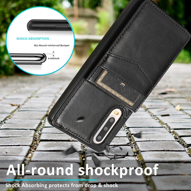 For Huawei P30 Solid Color PC + TPU Protective Case with Holder & Card Slots
