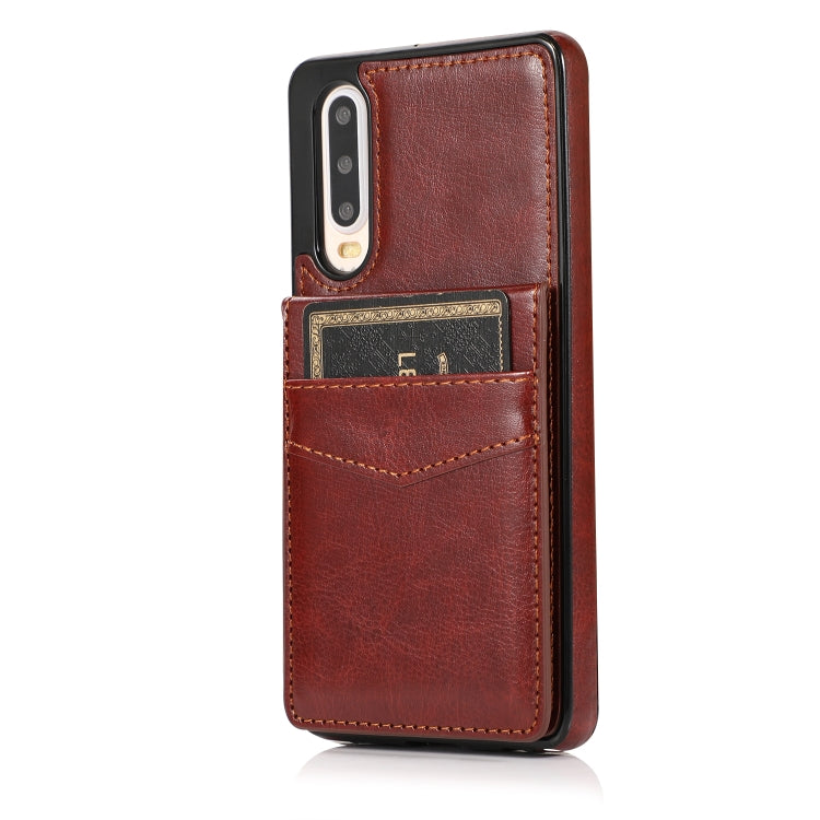 For Huawei P30 Solid Color PC + TPU Protective Case with Holder & Card Slots