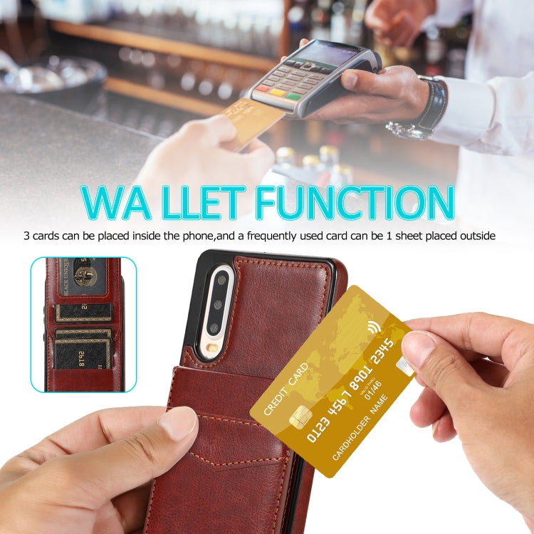 For Huawei P30 Solid Color PC + TPU Protective Case with Holder & Card Slots
