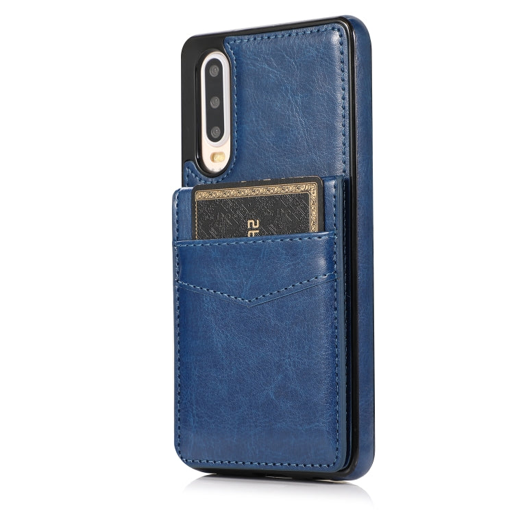For Huawei P30 Solid Color PC + TPU Protective Case with Holder & Card Slots