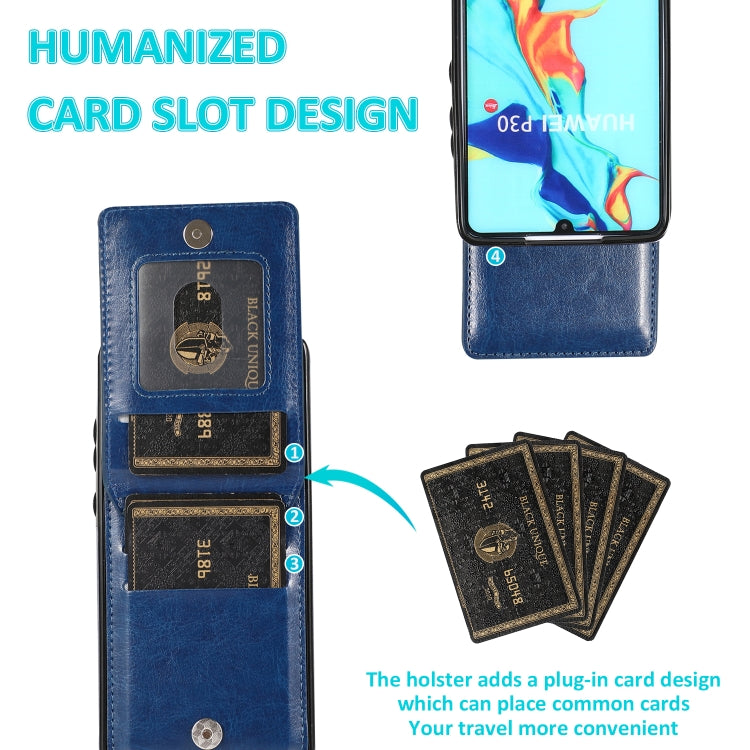 For Huawei P30 Solid Color PC + TPU Protective Case with Holder & Card Slots