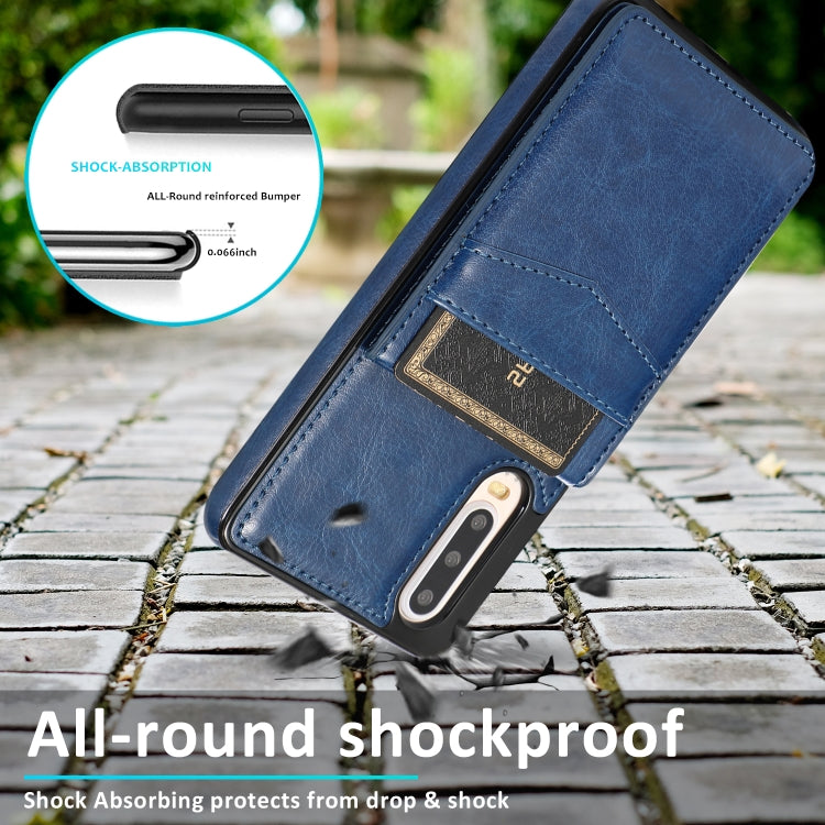 For Huawei P30 Solid Color PC + TPU Protective Case with Holder & Card Slots