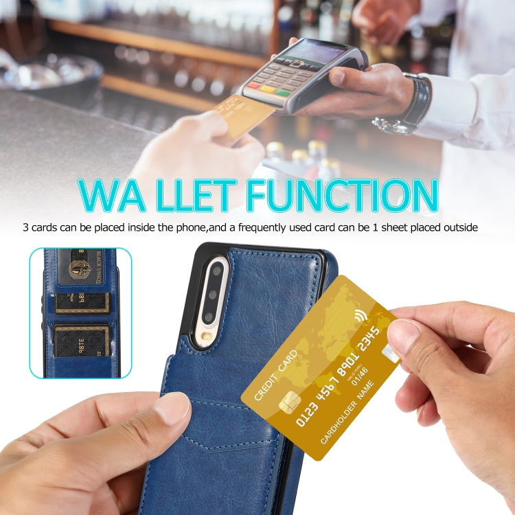 For Huawei P30 Solid Color PC + TPU Protective Case with Holder & Card Slots