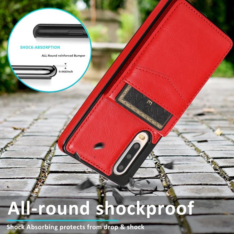 For Huawei P30 Solid Color PC + TPU Protective Case with Holder & Card Slots