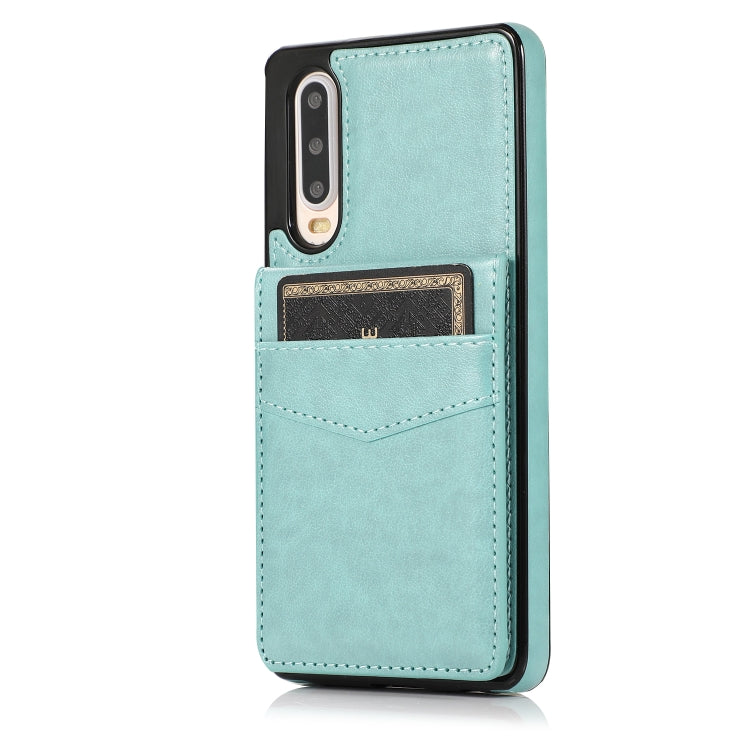 For Huawei P30 Solid Color PC + TPU Protective Case with Holder & Card Slots