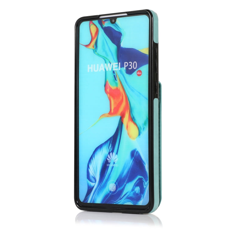 For Huawei P30 Solid Color PC + TPU Protective Case with Holder & Card Slots