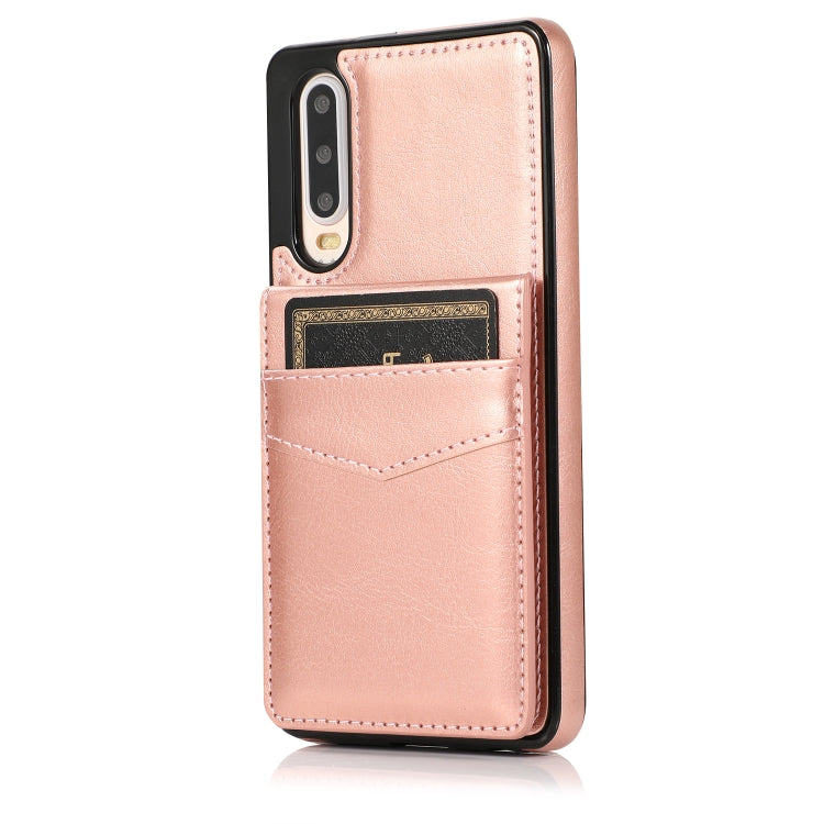 For Huawei P30 Solid Color PC + TPU Protective Case with Holder & Card Slots