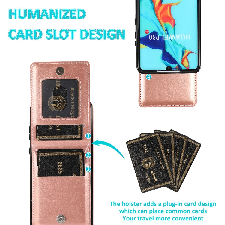 For Huawei P30 Solid Color PC + TPU Protective Case with Holder & Card Slots